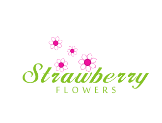 林思源的中文：草莓花朵；英文：Strawberry flowerslogo設計