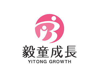 彭波的毅童成長 兒童母嬰卡通商標(biāo)logo設(shè)計