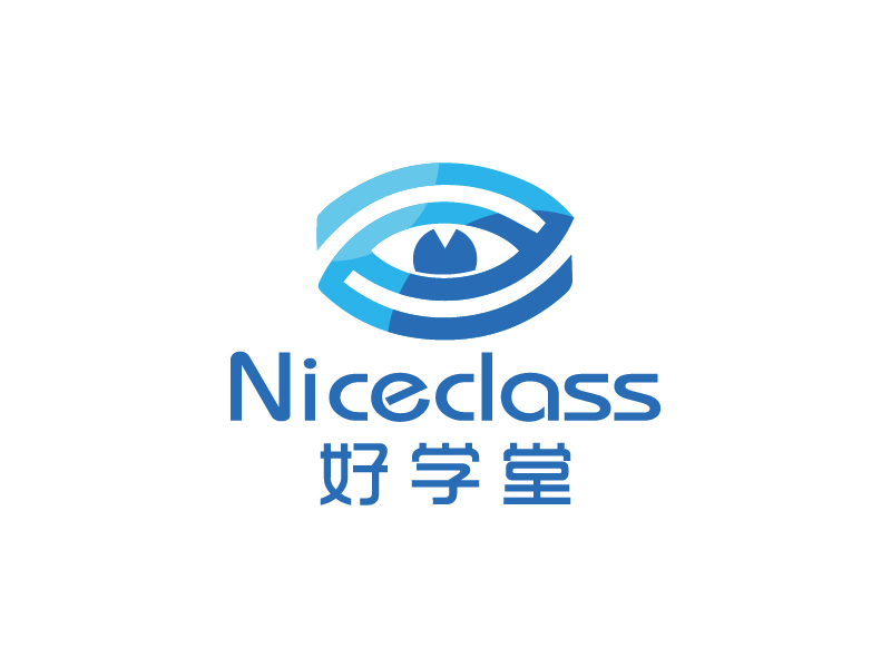 楊忠的英文名字是“Niceclass ”，中文名字是“好學(xué)堂”logo設(shè)計